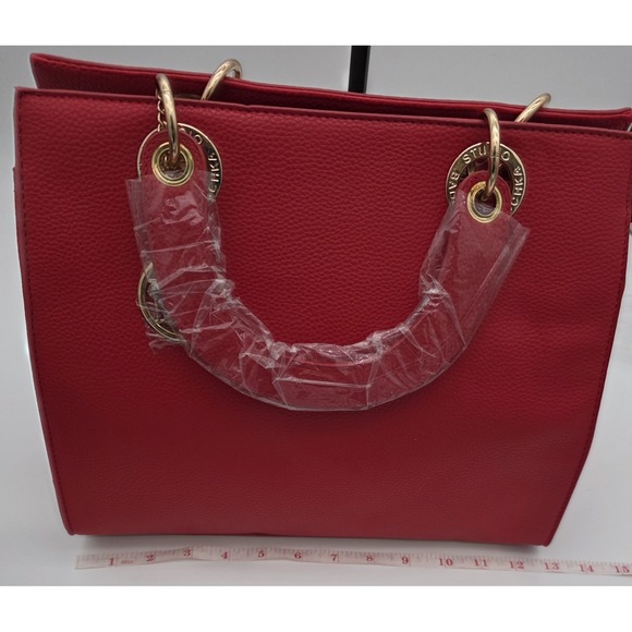Badgley Mischka Vegan Leather Tote Bag with Straps in Red‎ NWT MSRP$129 #0114 - Picture 13 of 15